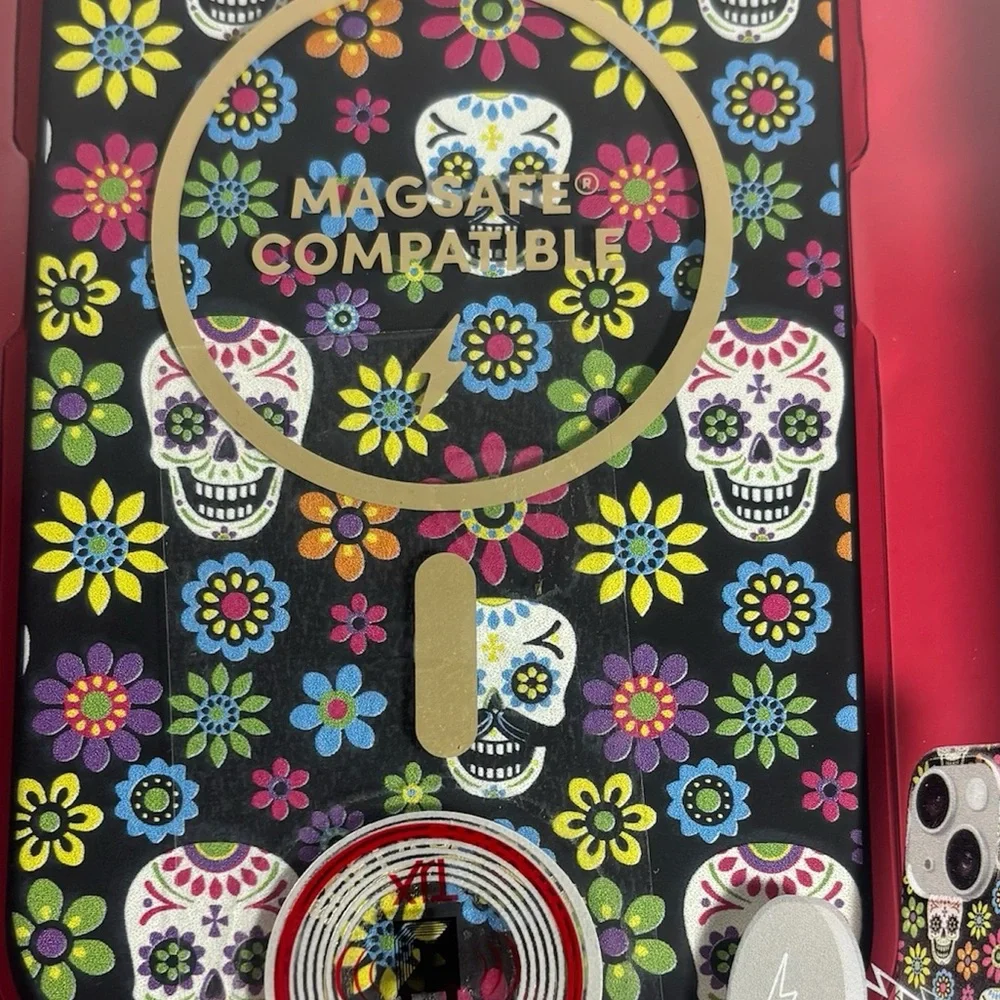 Xo Poppy Sugar Skull IPhone Case Magsafe Compatible IPhone 16e/15/14/13